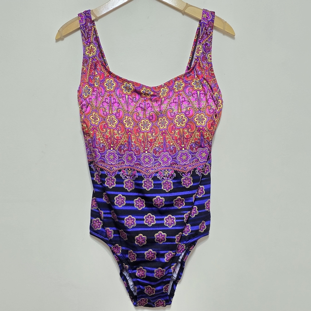 NWOT Croft & Barrow One-Piece Swimsuit Size 16 Summer Vacation Resort Pool